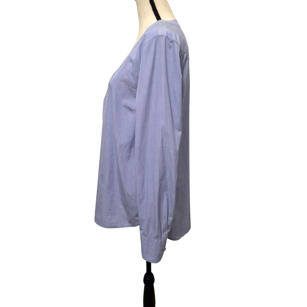 J Crew Thomas Mason Blue V Neck Tunic Shirt Womens Size‎ 10 - Picture 2 of 9